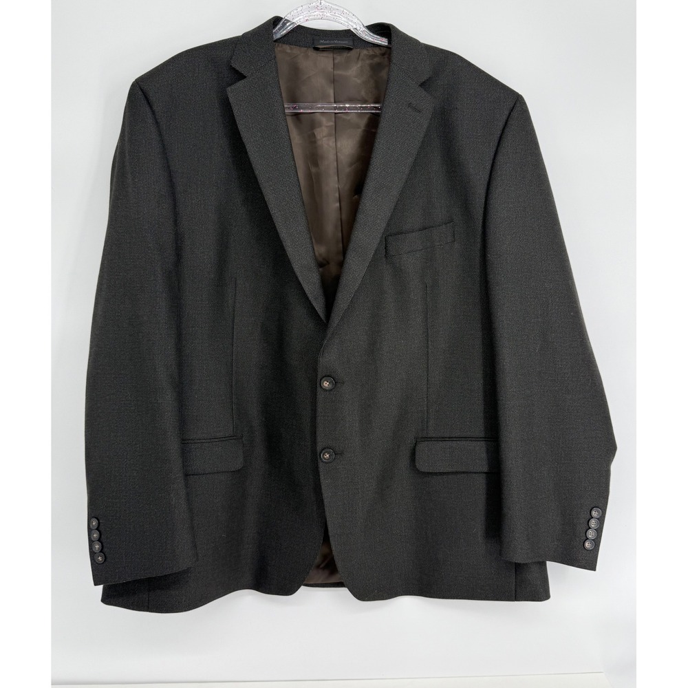Chaps Mens Blazer Charcoal Grey Textured Two Button Sport Coat Jacket Sz 50R